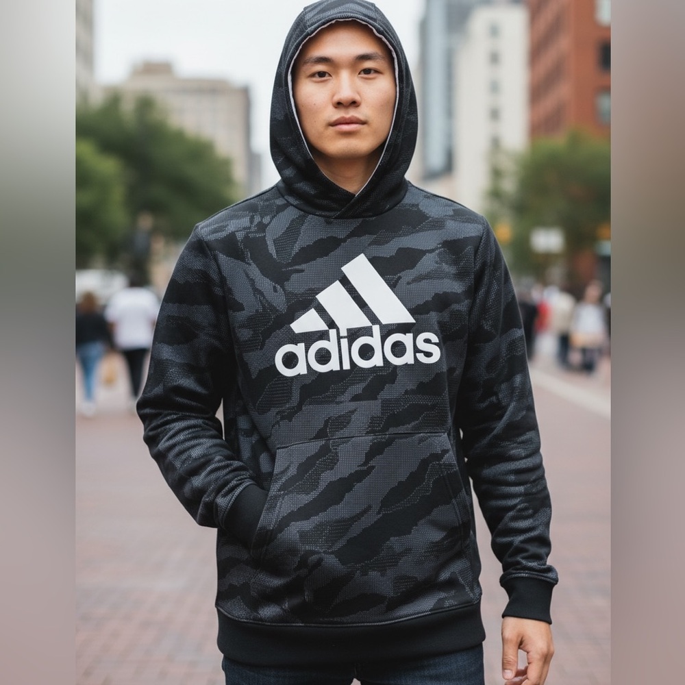 ADIDAS•Boys Awesome Camo DriFit Sweatshirt•S